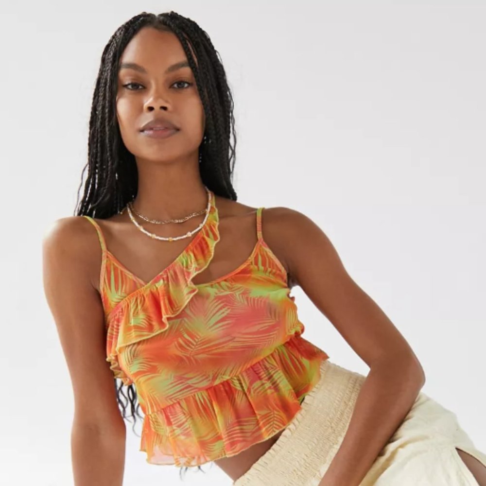 NEW Urban Outfitter UO Asymmetrical Ruffle Cami